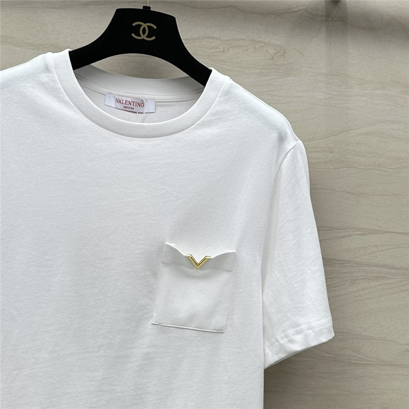 Va1e*ntin0 v logo cotton short sleeve t-shirt replica d&g clothing
