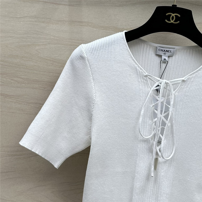Ch**el knitted short-sleeved top replica d&g clothing