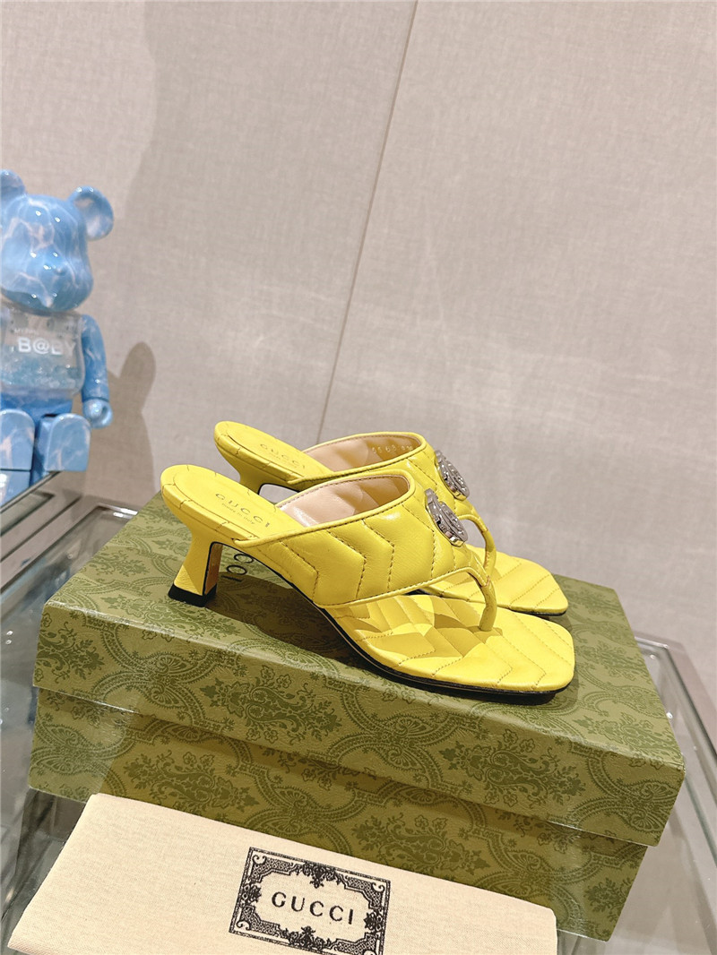 Gvc*1 gg 55mm matelassé mules yellow