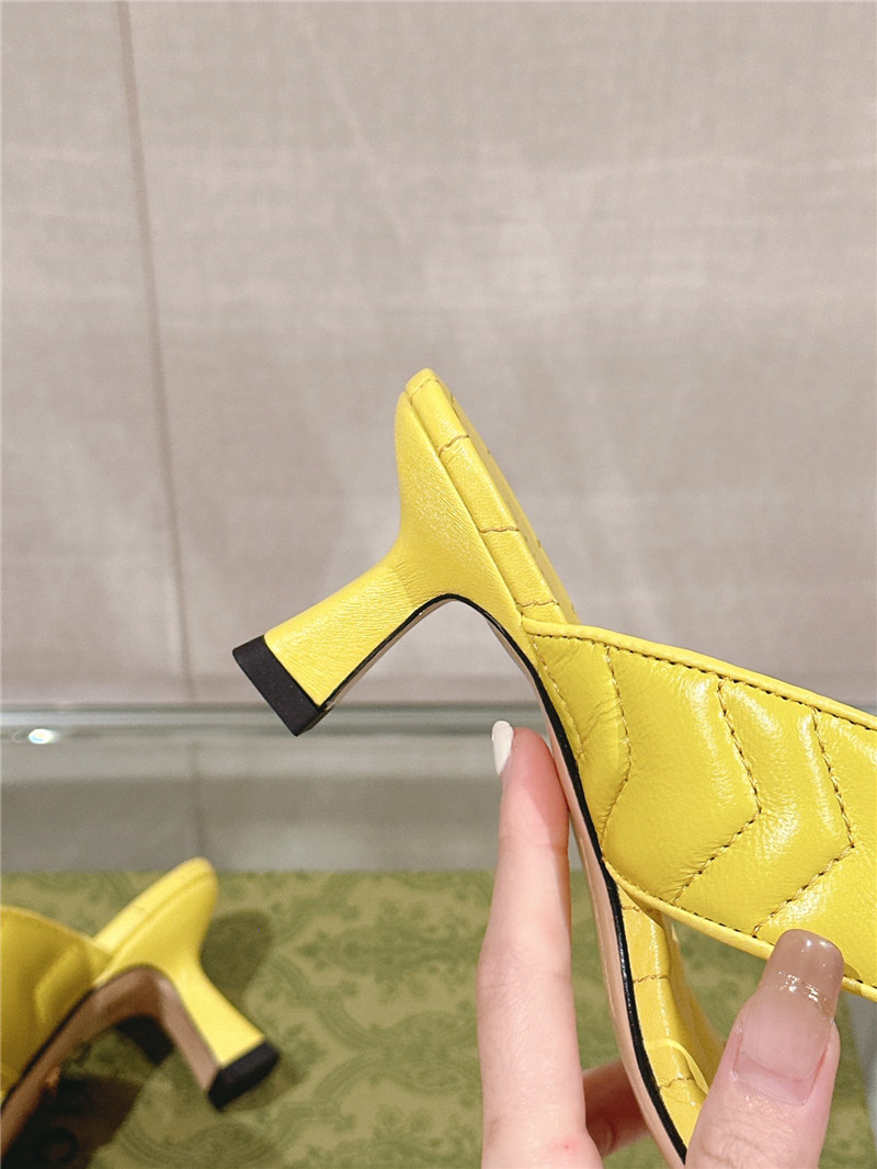Gvc*1 gg 55mm matelassé mules yellow