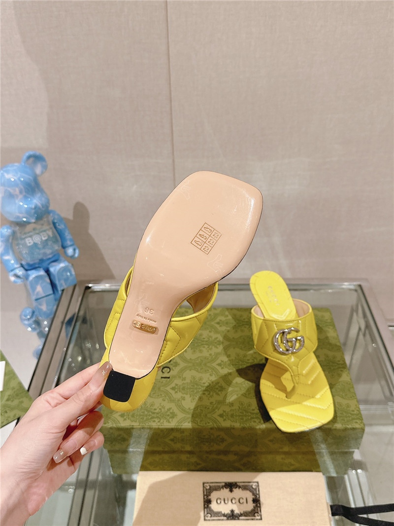 Gvc*1 gg 55mm matelassé mules yellow