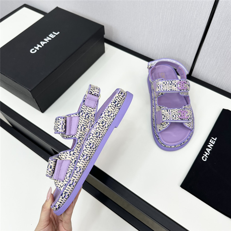 Ch**el women’s purple tweed sandals