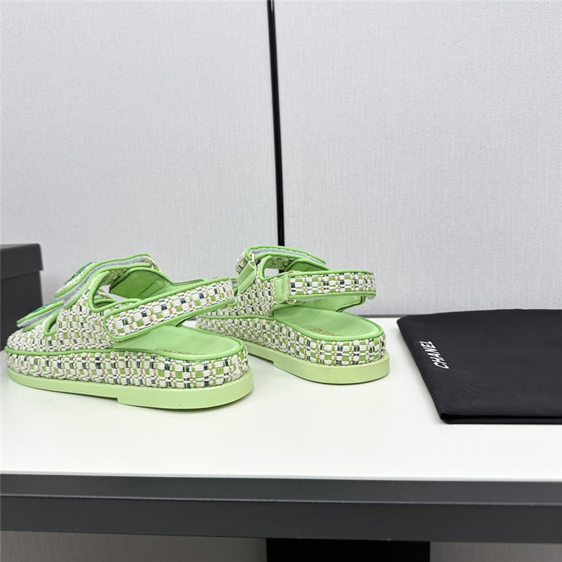 Ch**el women’s green tweed sandals