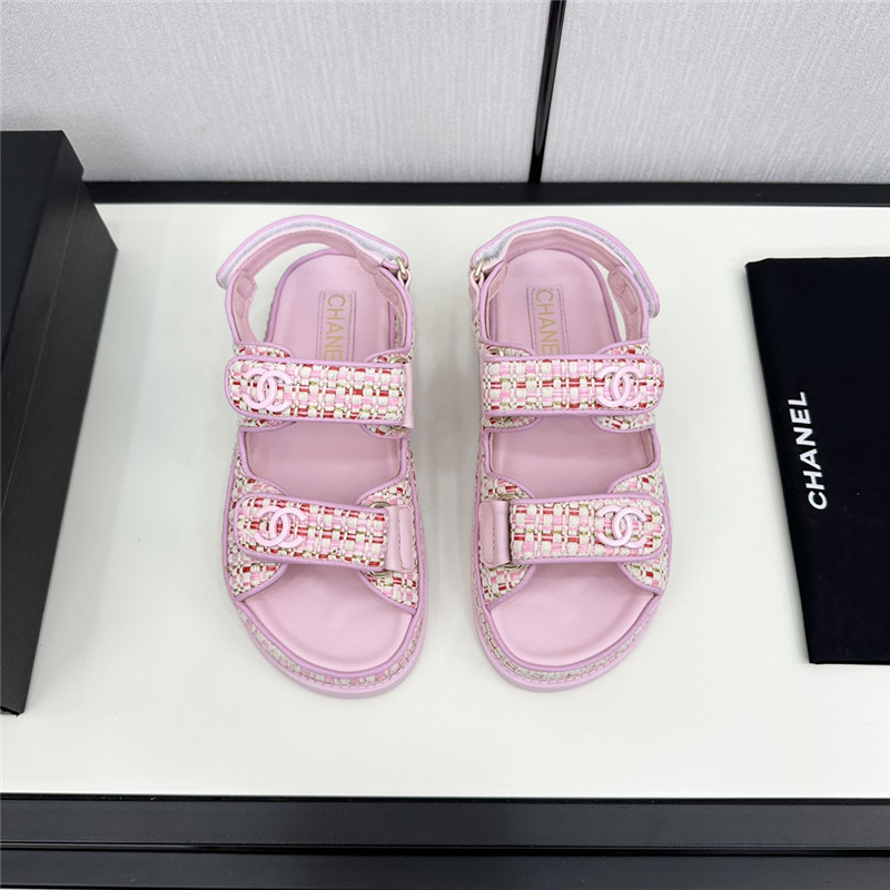 Ch**el women’s pink tweed sandals