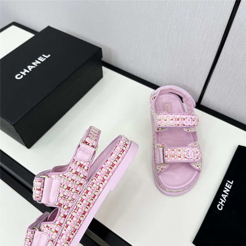 Ch**el women’s pink tweed sandals