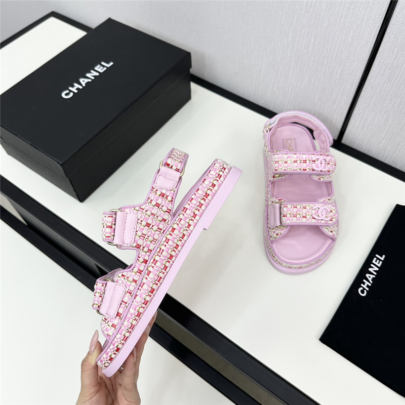 Ch**el women’s pink tweed sandals