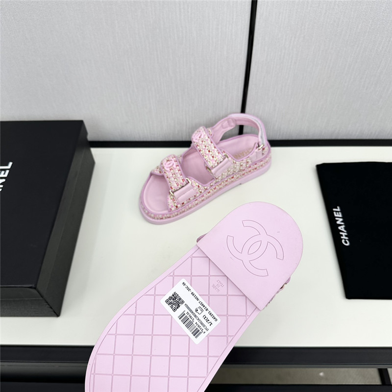 Ch**el women’s pink tweed sandals