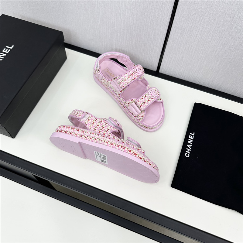 Ch**el women’s pink tweed sandals