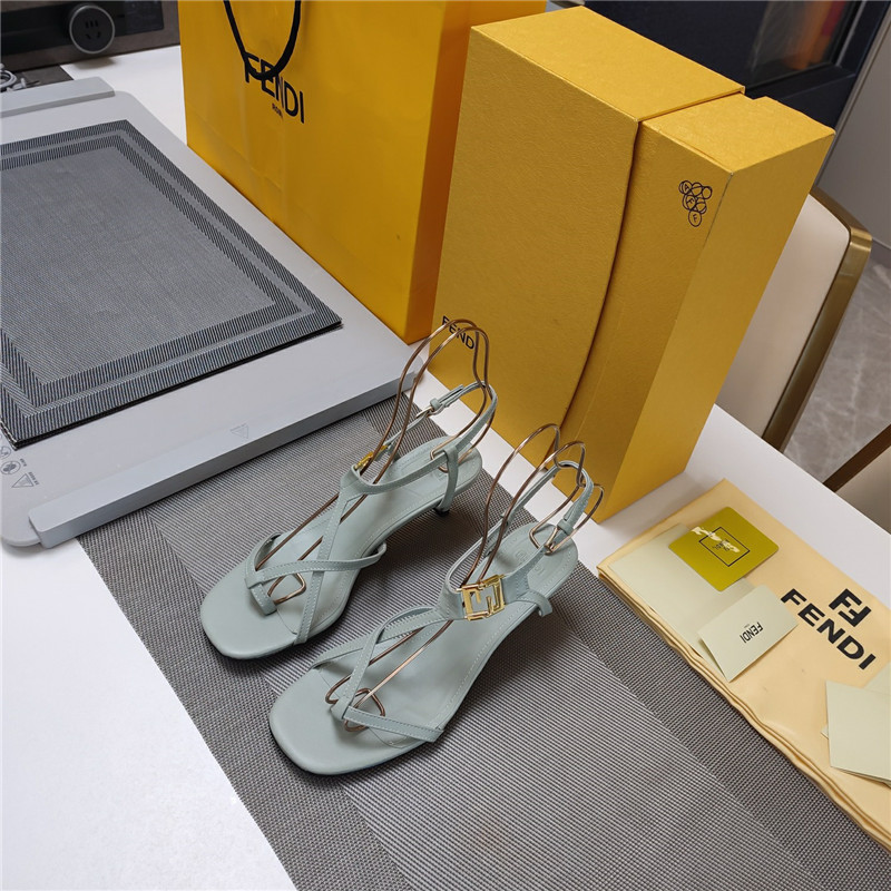 F**di ffold 55mm leather sandals green