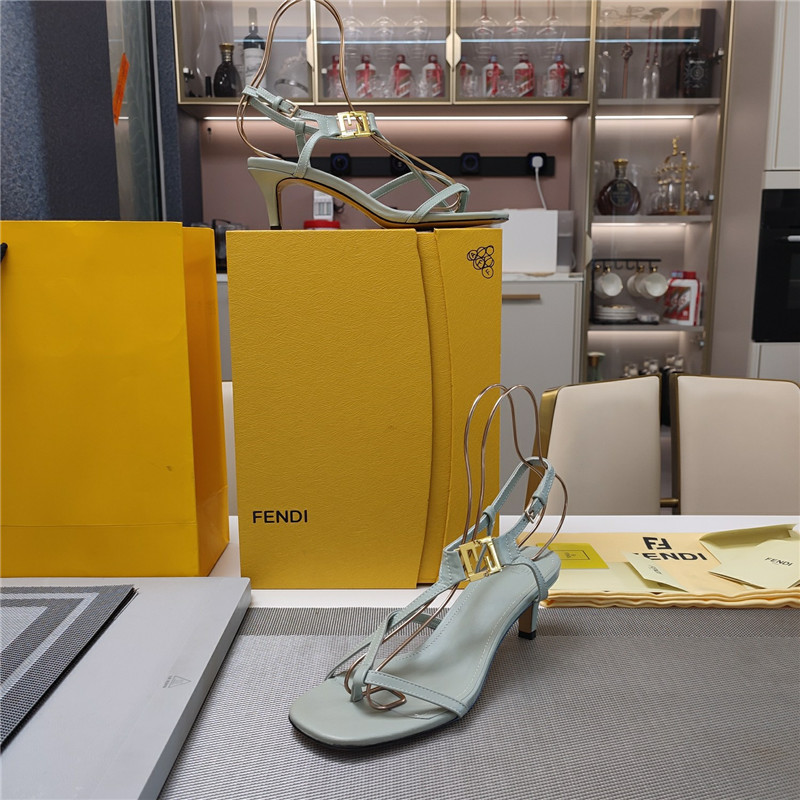 F**di ffold 55mm leather sandals green