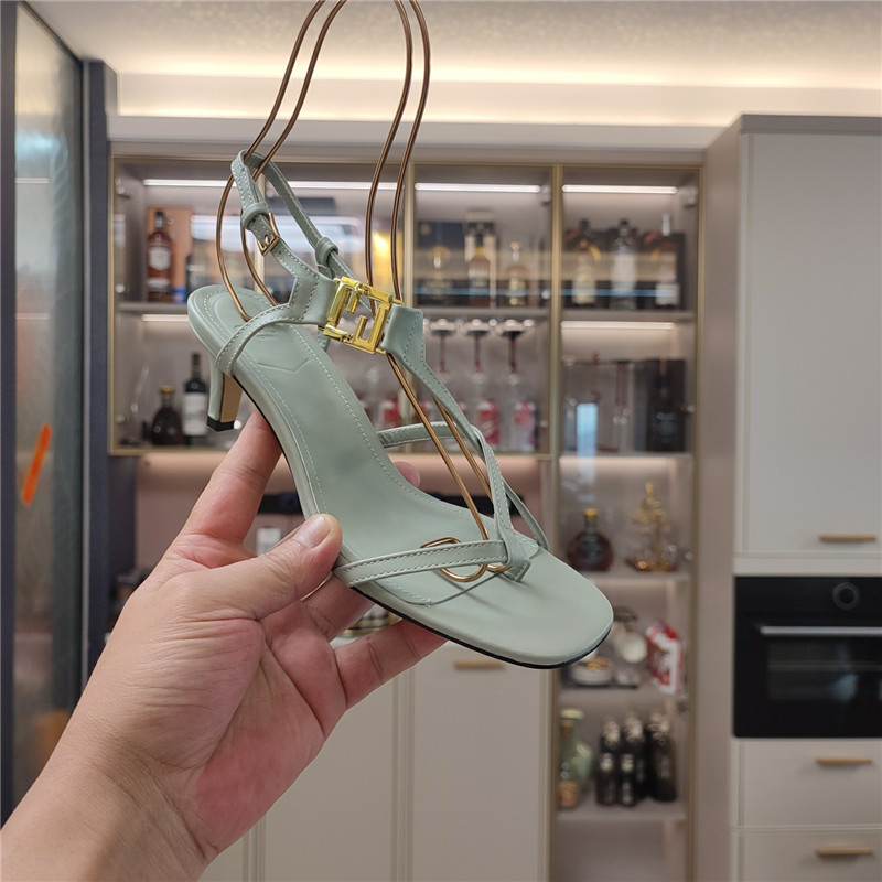 F**di ffold 55mm leather sandals green