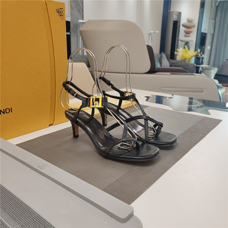 F**di ffold 55mm leather sandals black