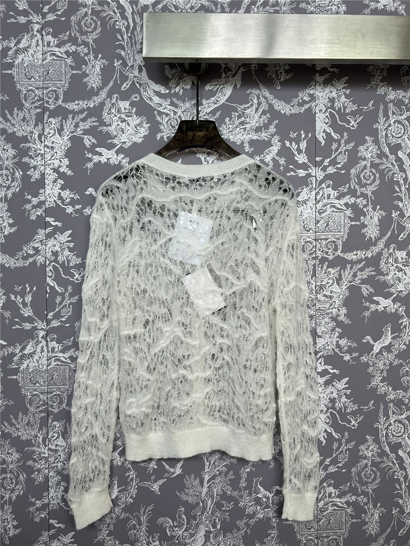 D10r lace crochet cardigan in off-white