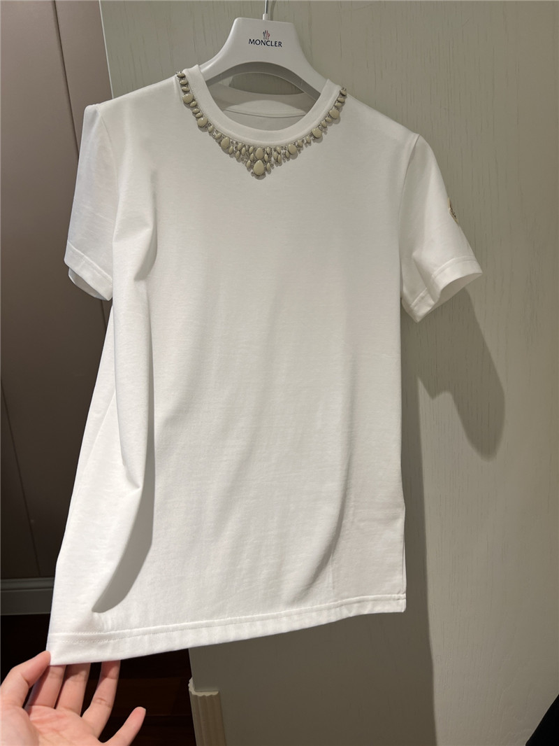 Moncler beaded collar t-shirt replica designer clothes