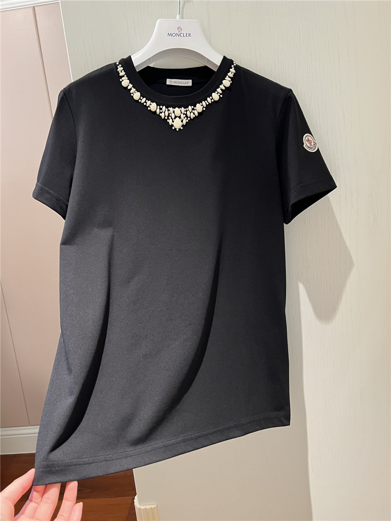 Moncler beaded collar t-shirt replica designer clothes