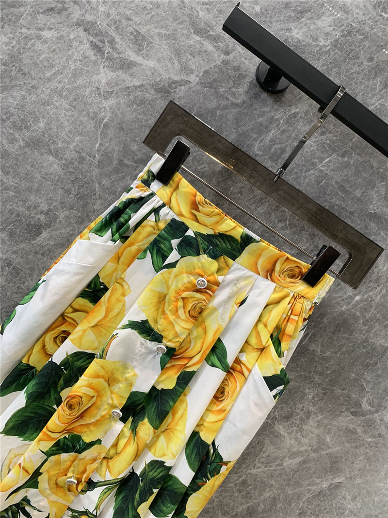 Dolce & Gabbana d&g yellow rose skirt replica clothing