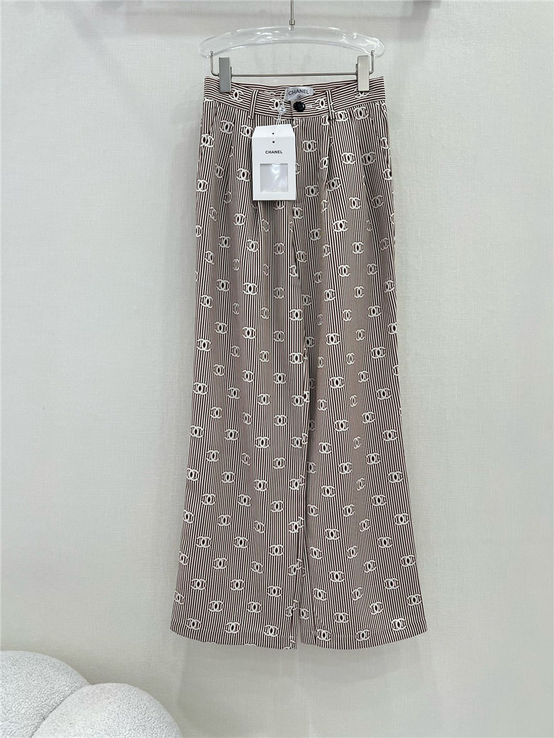 Ch**el new striped wide-leg pants replica designer clothes