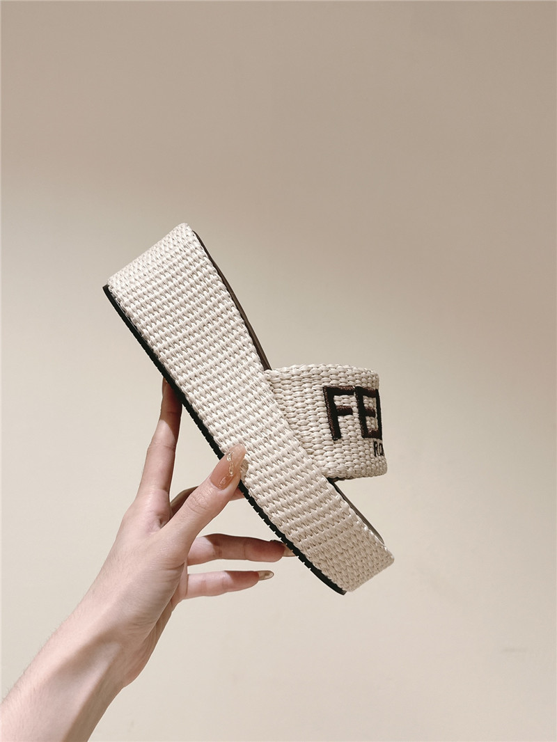 F**di sunshine platform slides women beige