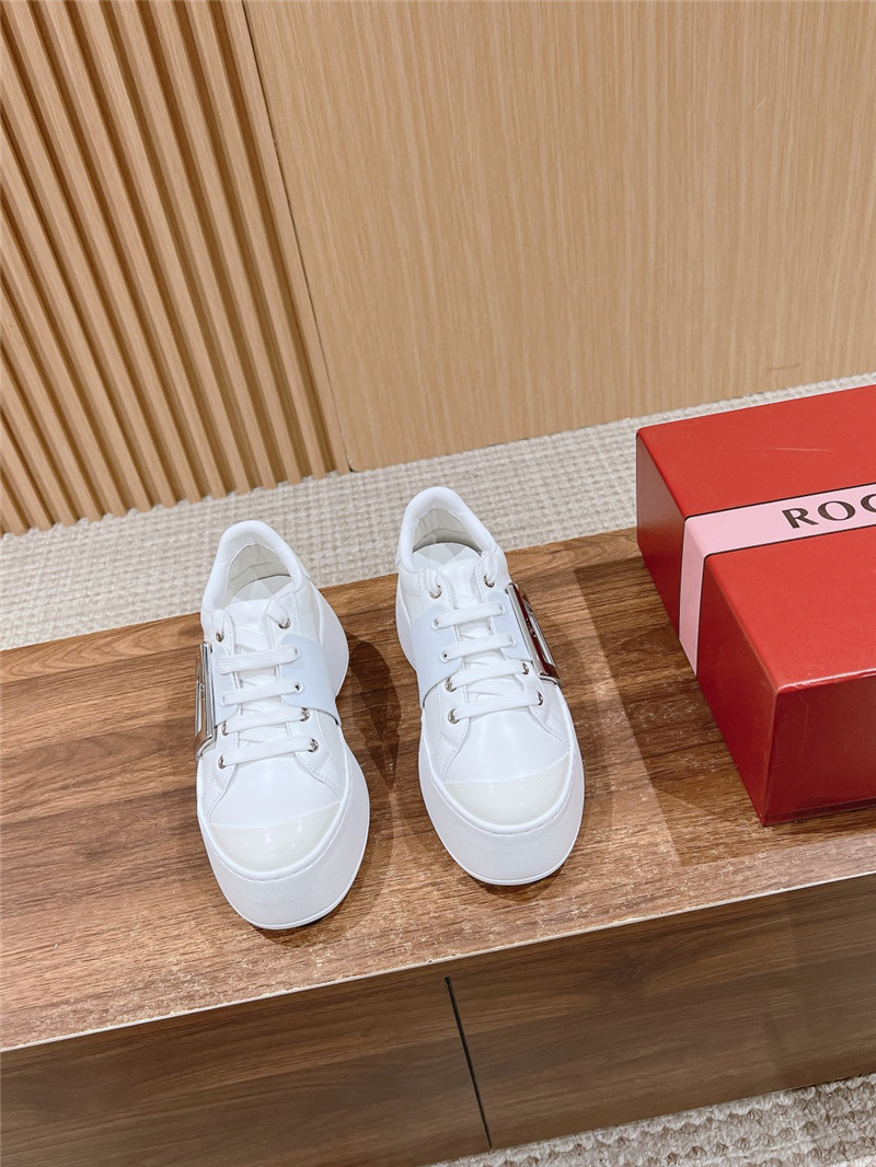 roger u1u1er viv skate leather sneakers in white