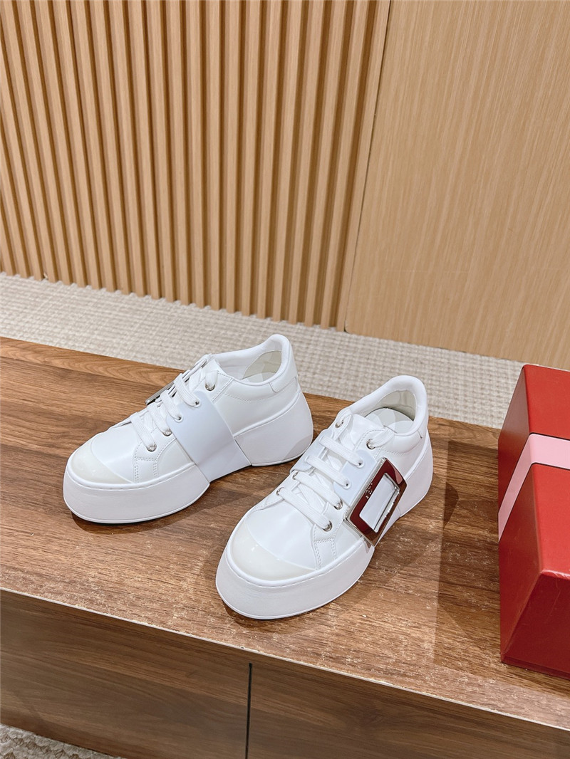 roger u1u1er viv skate leather sneakers in white