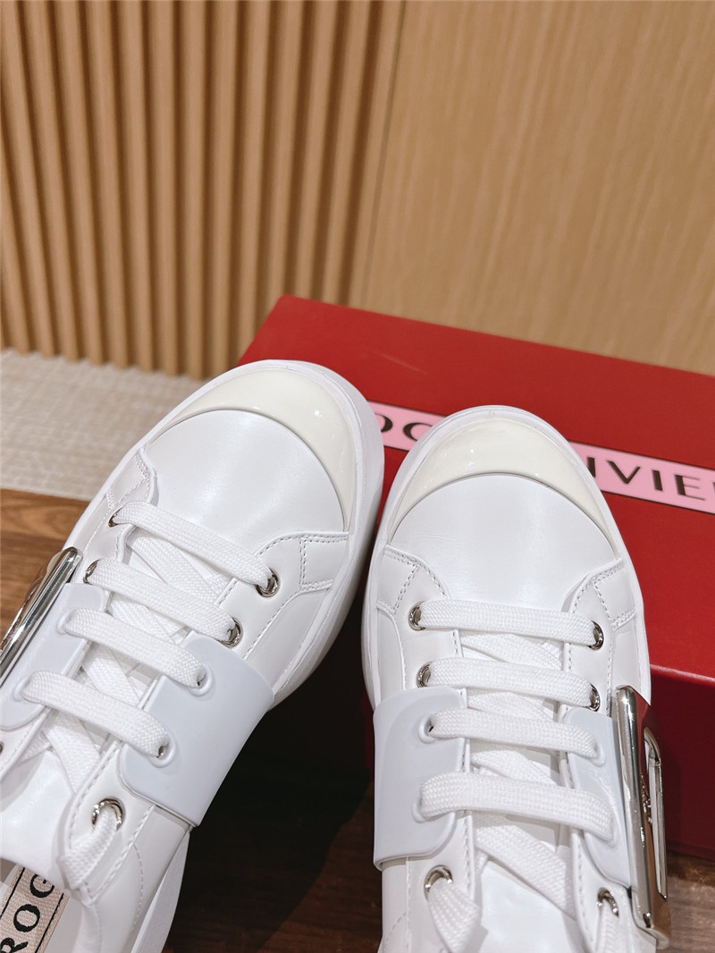 roger u1u1er viv skate leather sneakers in white