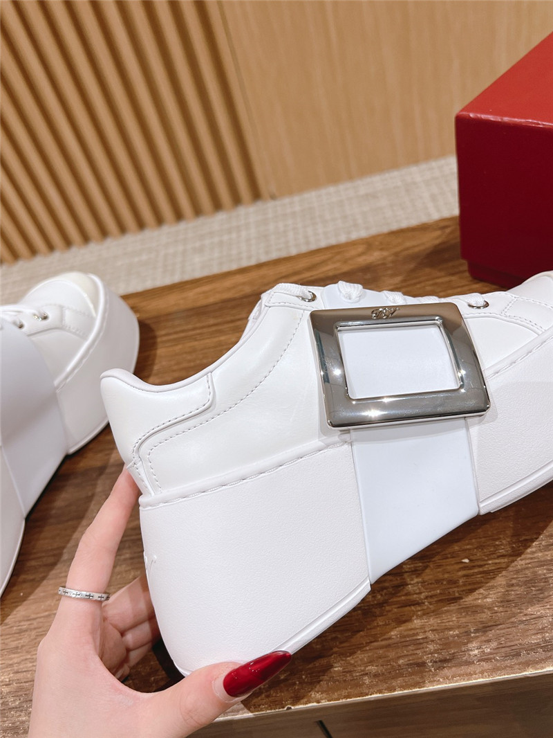 roger u1u1er viv skate leather sneakers in white