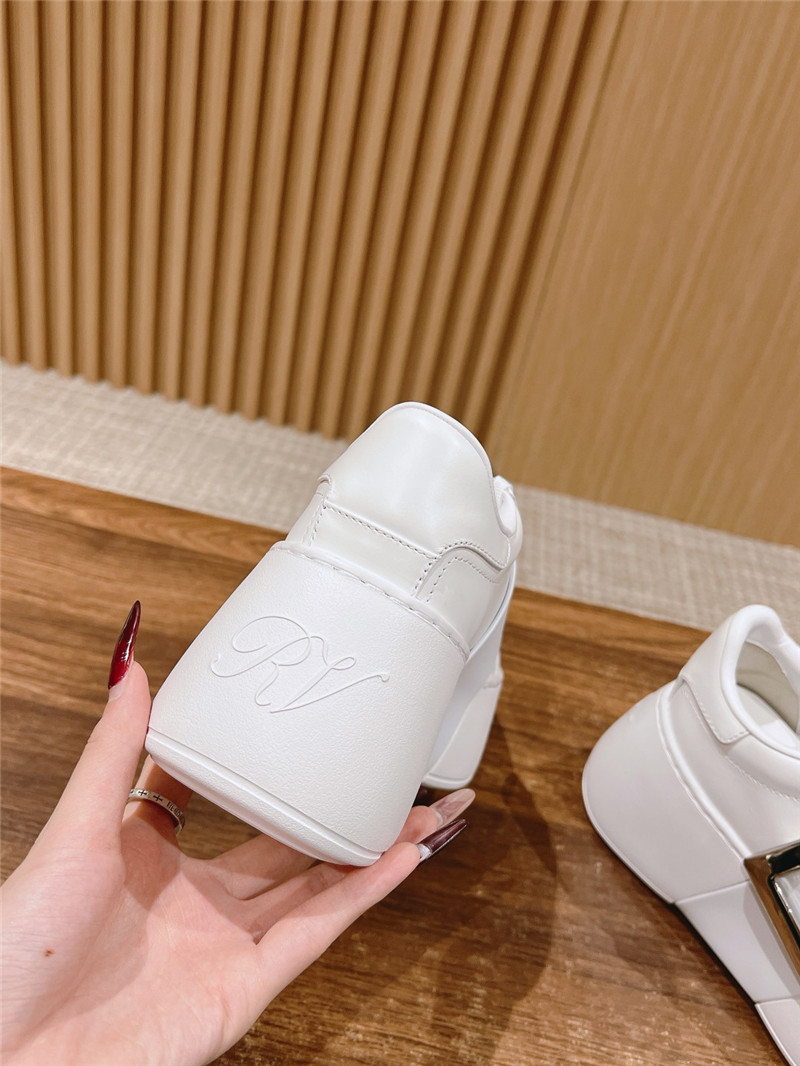 roger u1u1er viv skate leather sneakers in white