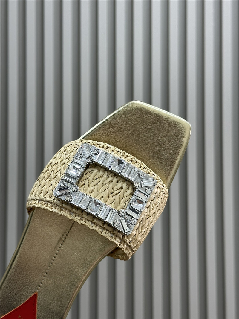 roger u1u1er buckle-detail raffia slides