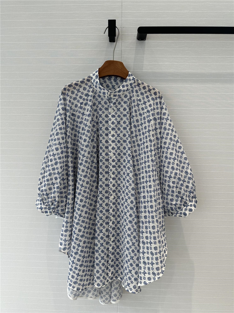 l0vis Vvtt0n lv palm print shirt dress replica clothes