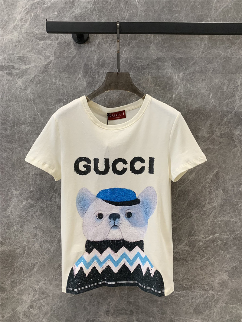 Gvc*1 cartoon dog fun print short sleeve t-shirt replica clothing