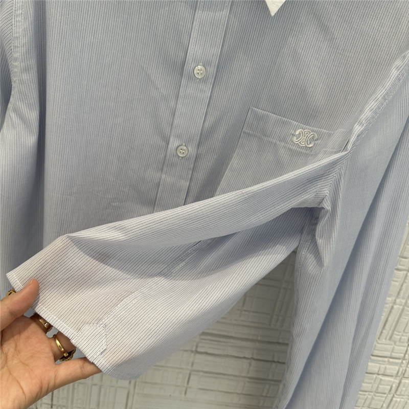 Ce1i*e yarn-dyed sky blue striped shirt replicas clothes