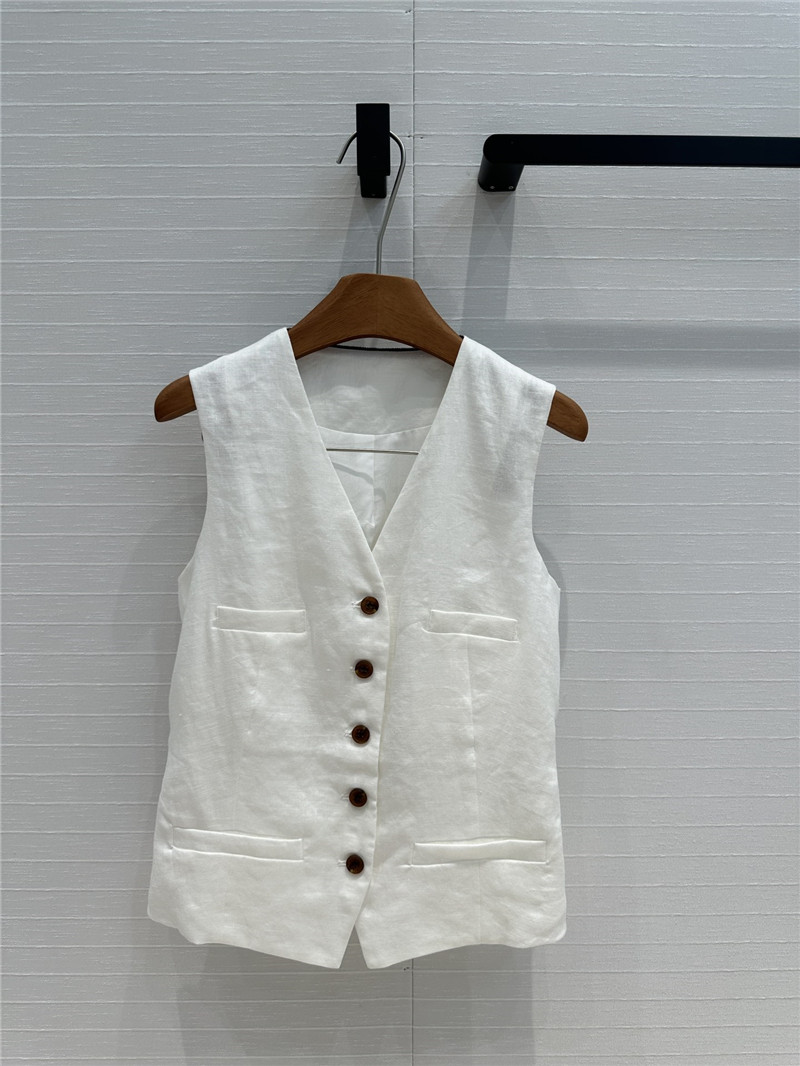 BC white cotton and linen vest suit replica d&g clothing