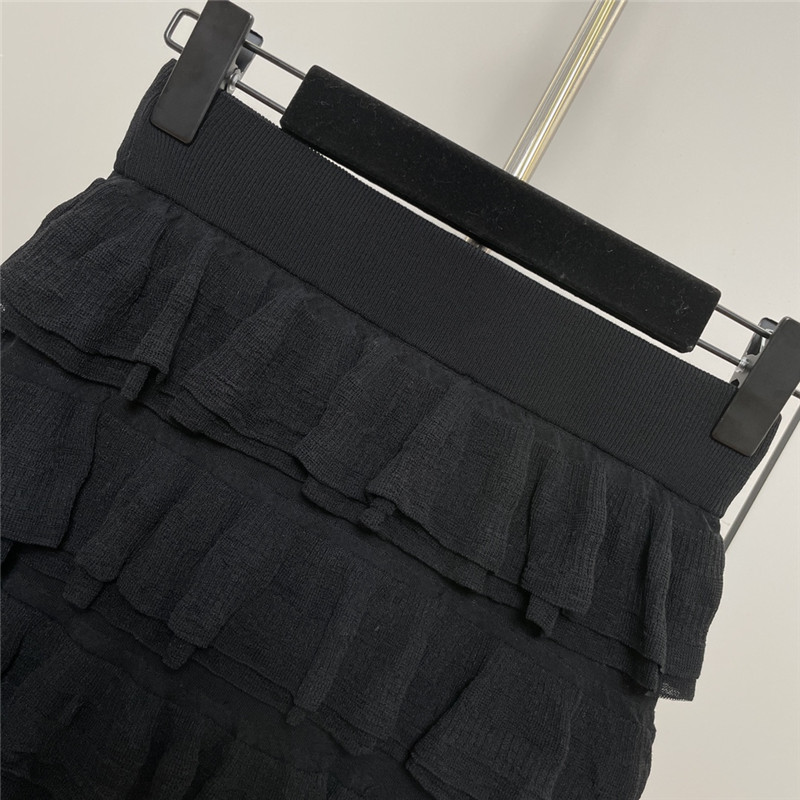Ch**el pleated cake knit short skirt replica clothing