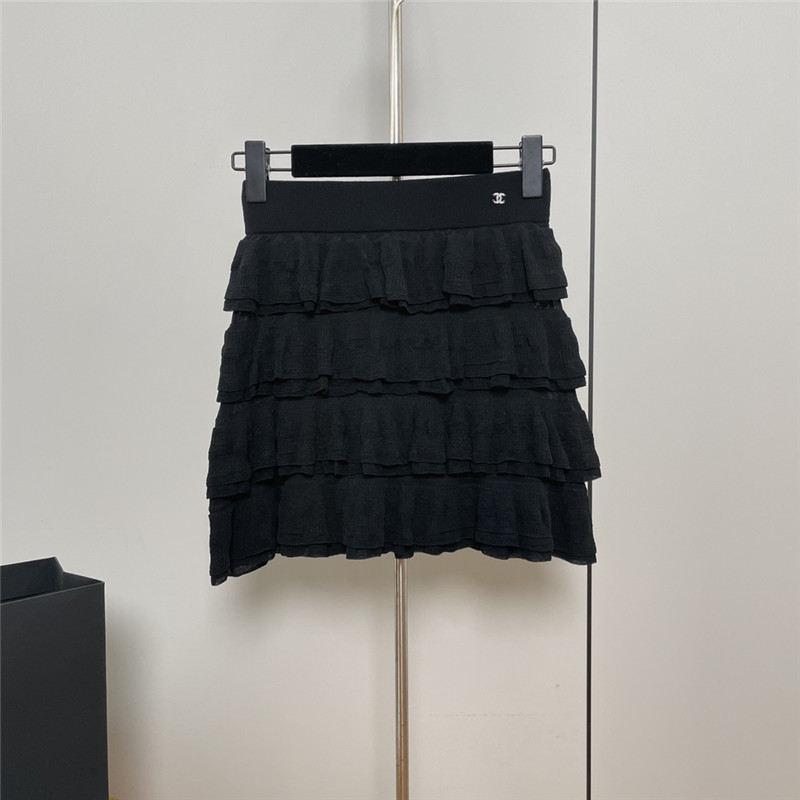Ch**el pleated cake knit short skirt replica clothing