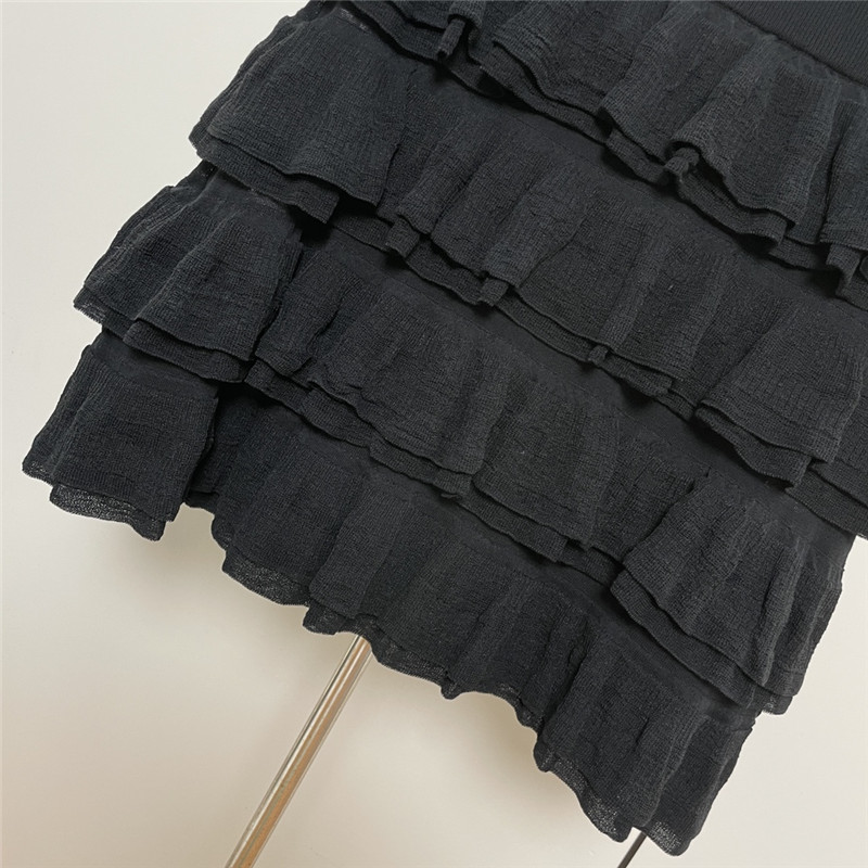 Ch**el pleated cake knit short skirt replica clothing