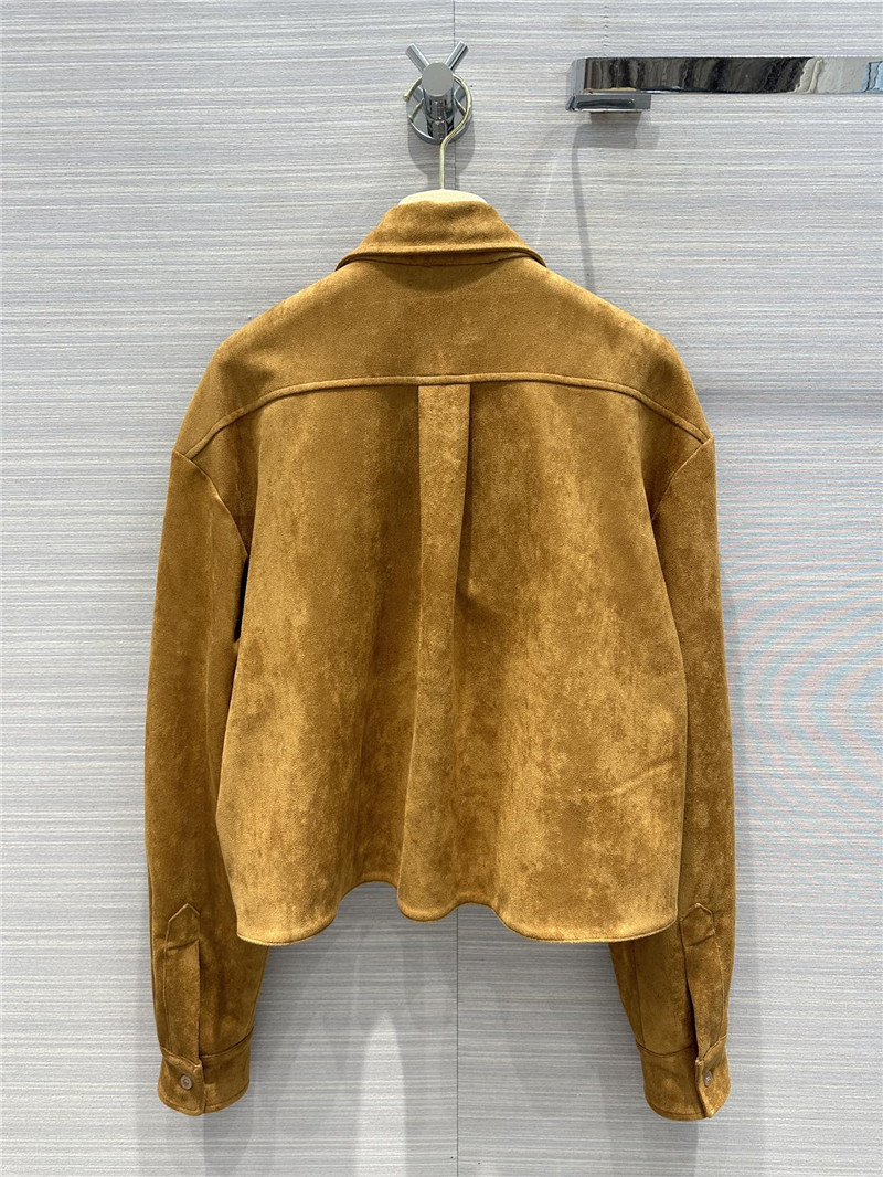 M1um1u retro golden brown suede shirt jacket replica clothes