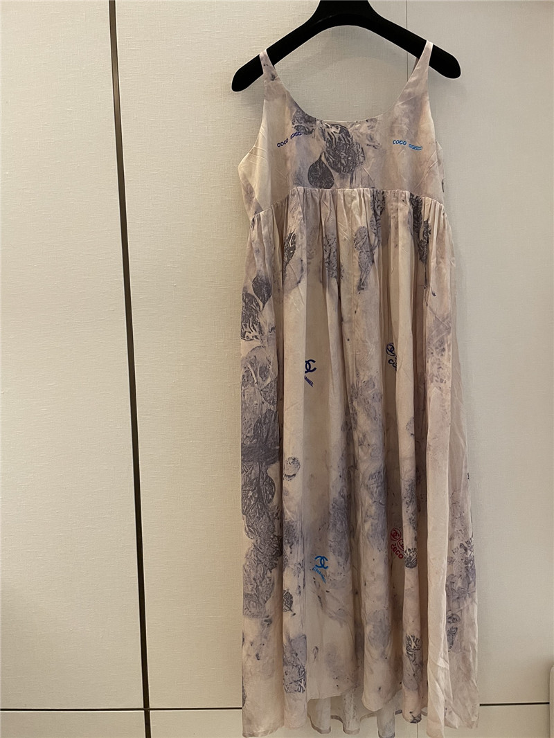 Ch**el ink print dress replica designer clothes