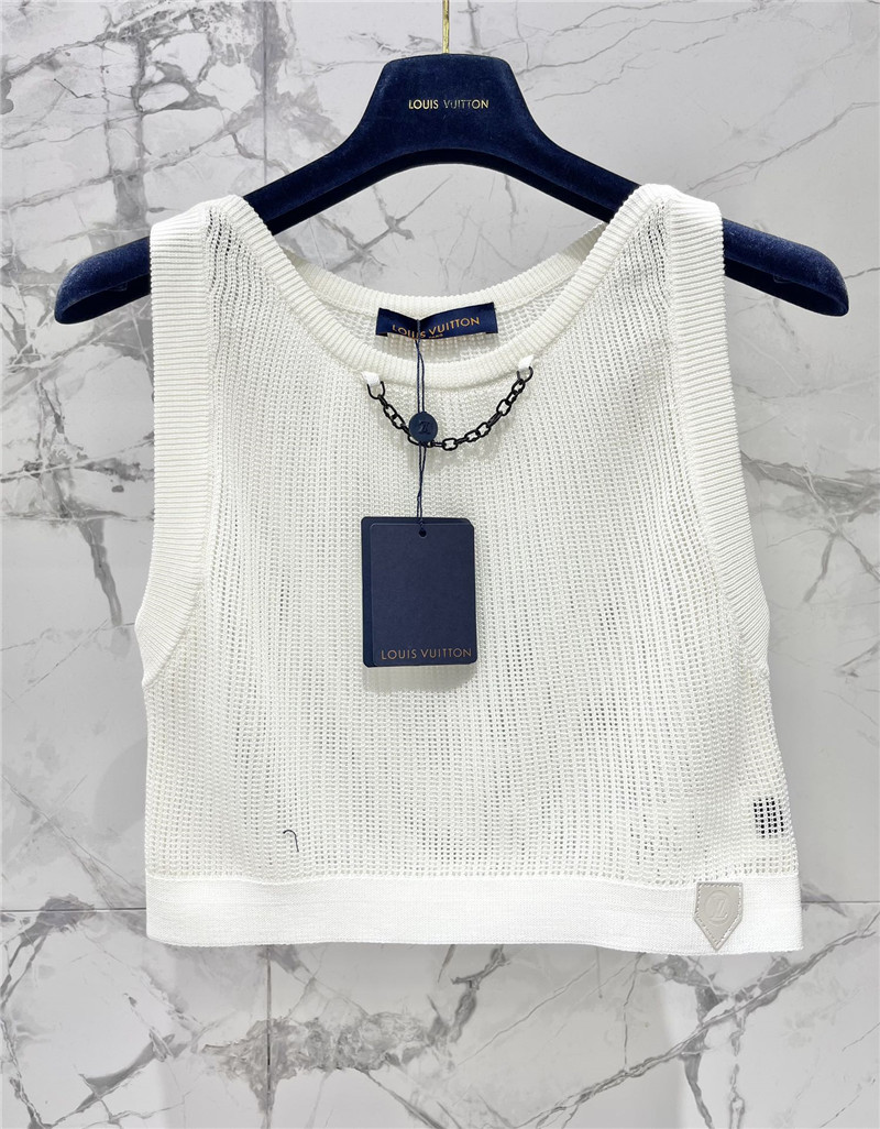 l0vis Vvtt0n lv hollow chain sleeveless knitted vest replica clothing