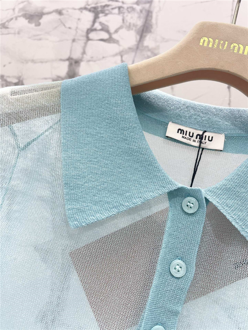 M1um1u polo see-through short sleeves replica clothing sites