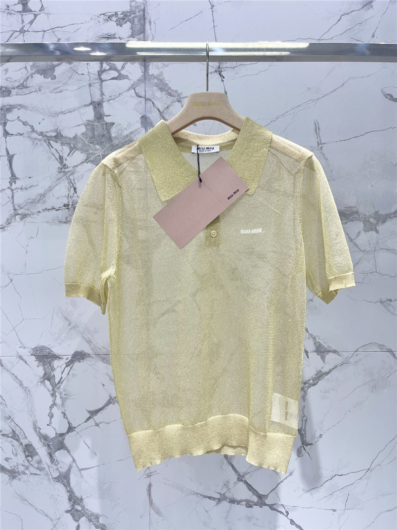 M1um1u polo see-through short sleeves replica clothing sites