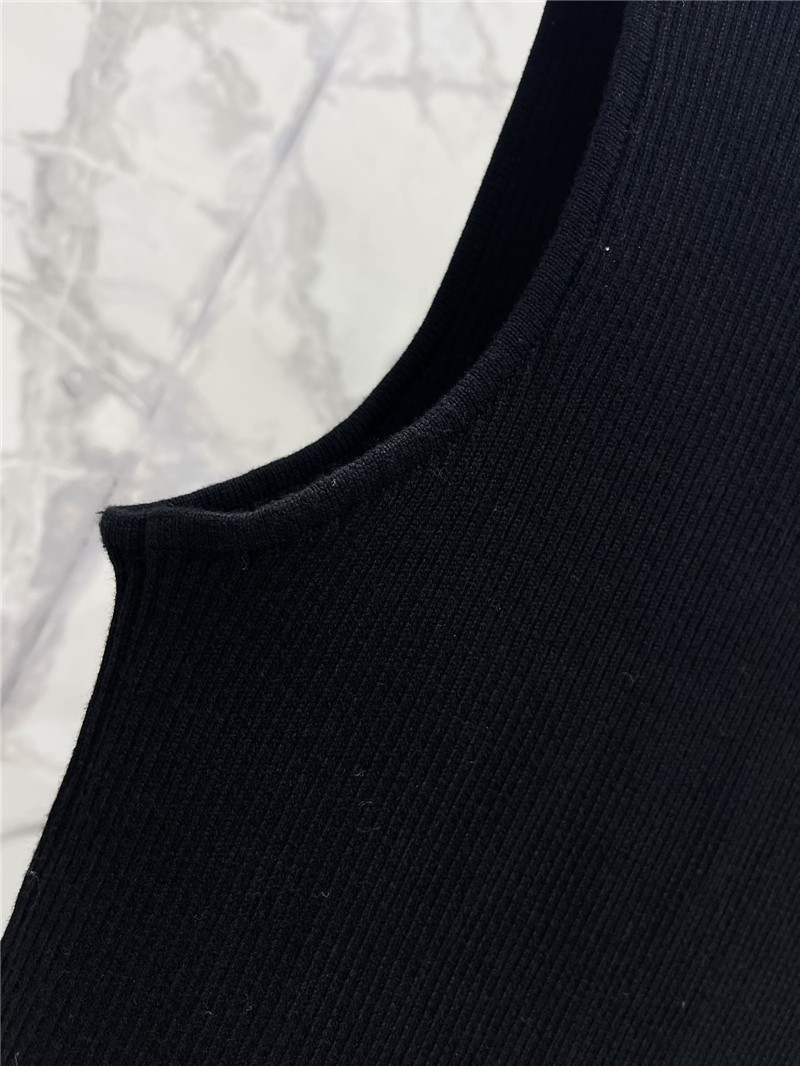 M1um1u letter jacquard design ribbed vest replica d&g clothing