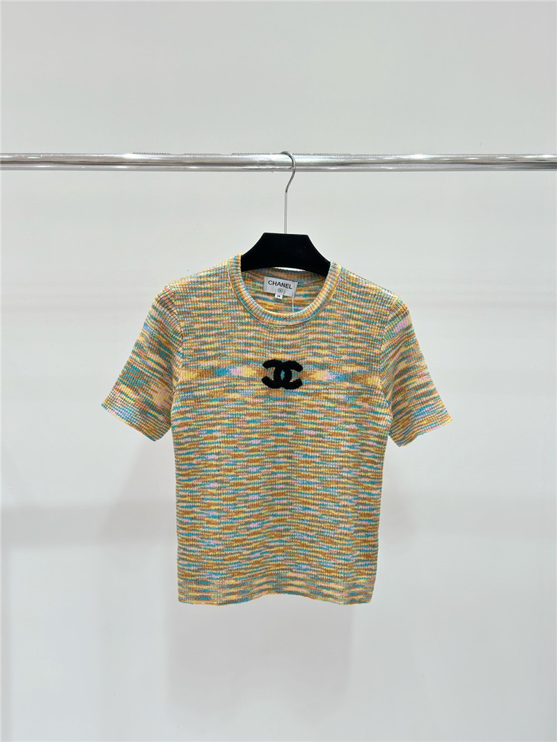 Ch**el knitted crew neck short sleeve replica d&g clothing