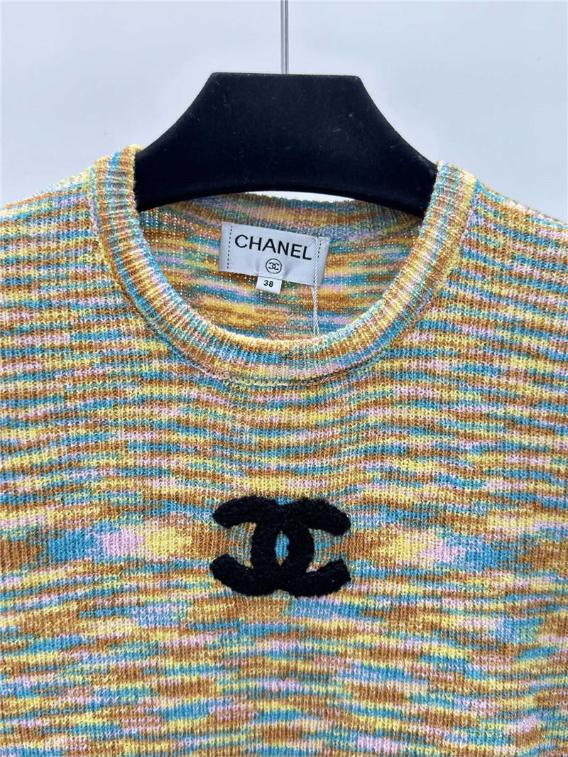 Ch**el knitted crew neck short sleeve replica d&g clothing