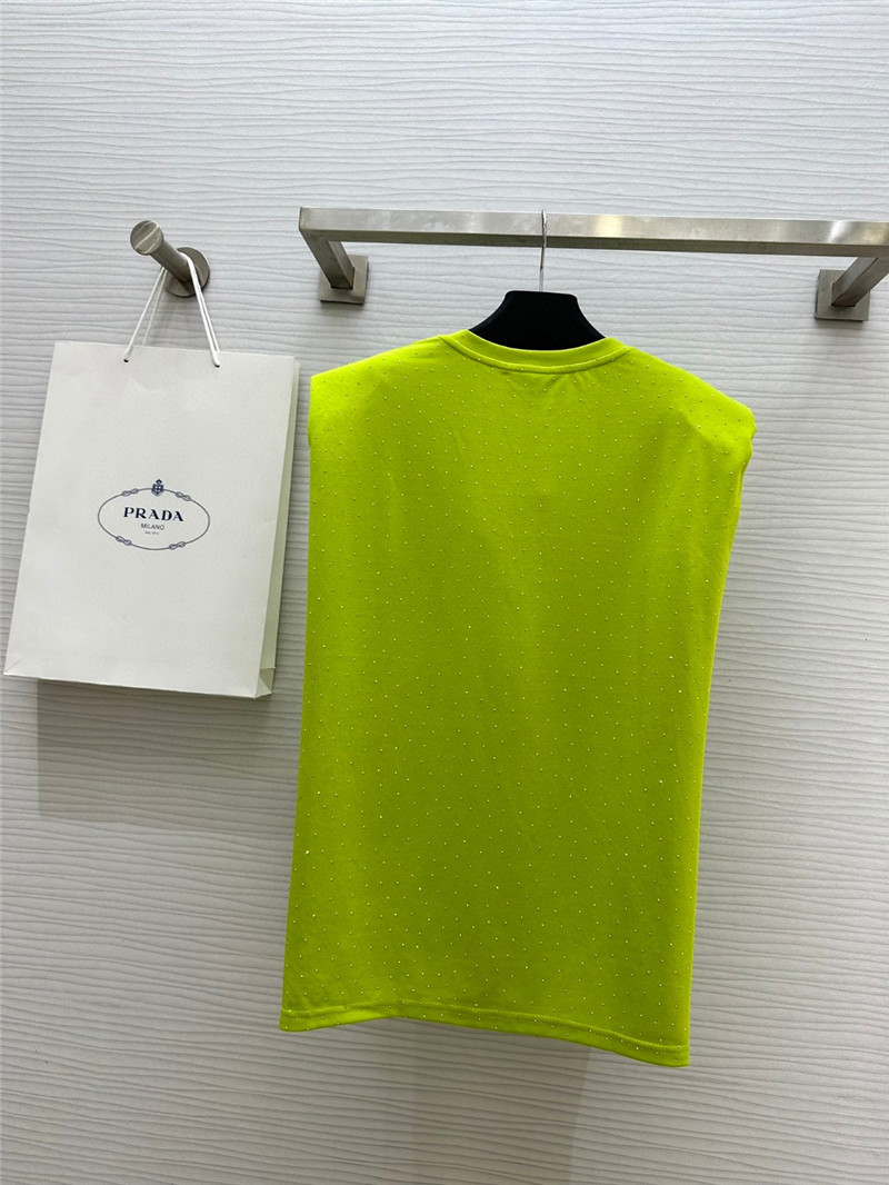Pra*a starry rhinestone top replica clothes