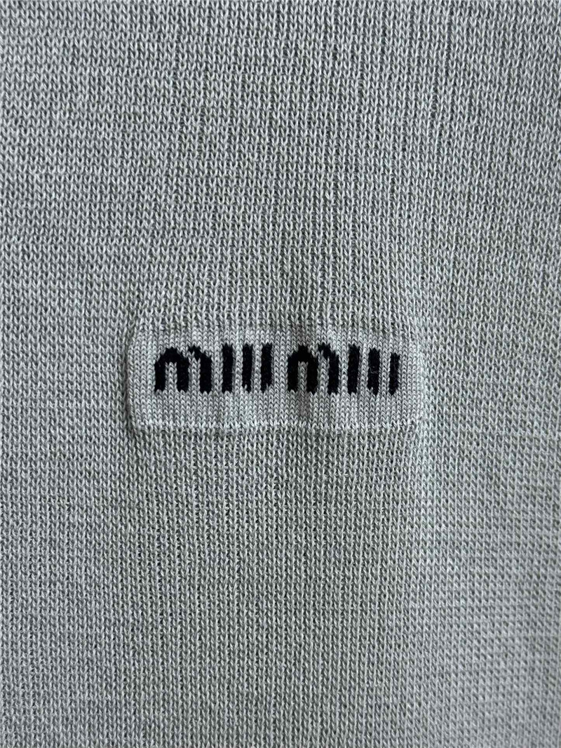 M1um1u contrast color polo sweater replicas clothes