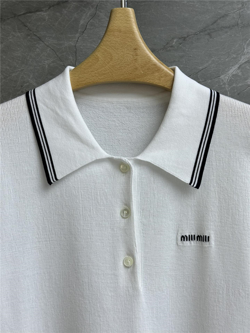 M1um1u contrast color polo sweater replicas clothes