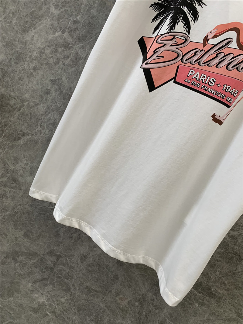 Balmain Flamingo print loose short-sleeved T-shirt replica clothes
