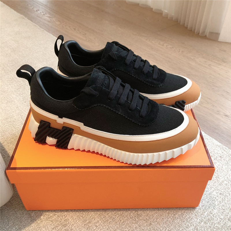 H**me5 tan leather bouncing sneakers