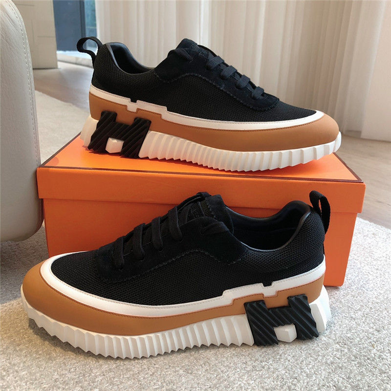 H**me5 tan leather bouncing sneakers