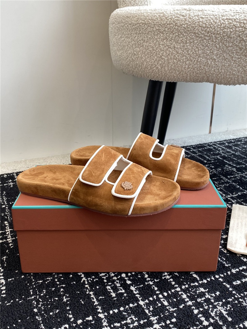L0r0 P1ana waikiki brown velcro strap sandals